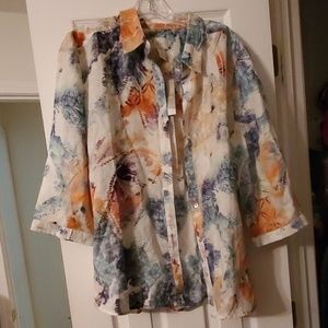 Chico's 3 button front collared blouse